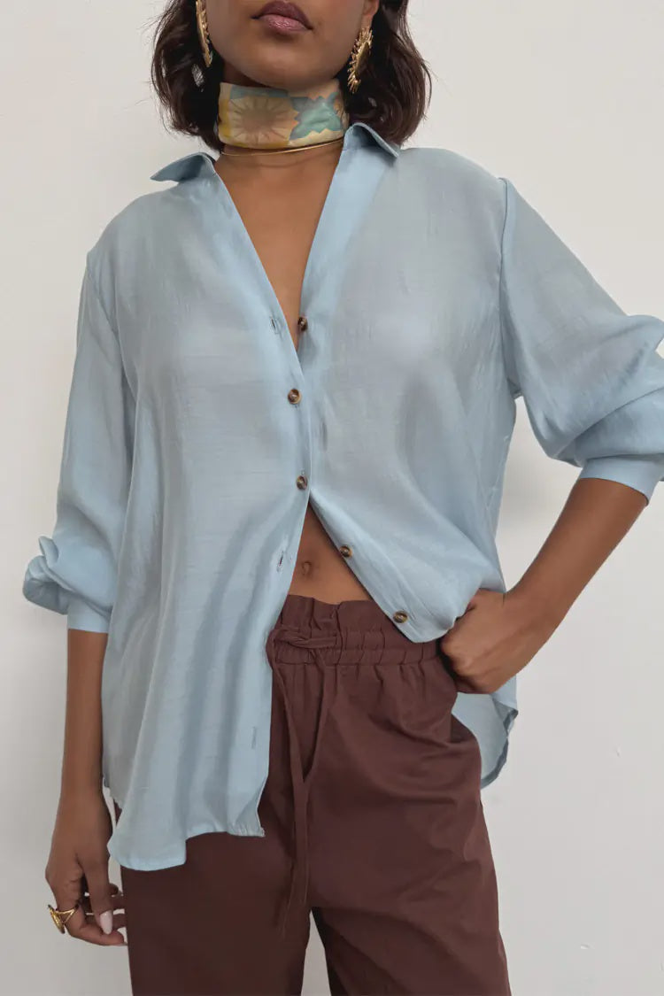 Never Fully Dressed Cotton Linen Demi Trouser - Brown