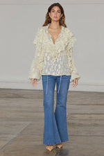 Never Fully Dressed Jacquard Riley Blouse - Cream