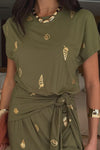 Never Fully Dressed Shell Midi Dress - Khaki