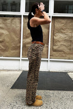 Never Fully Dressed Lucia Scallop Detail Jeans - Leopard