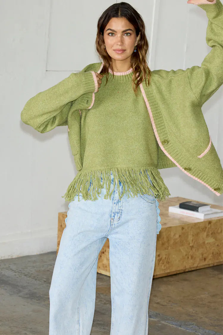 Never Fully Dressed Callie Cardigan - Olive