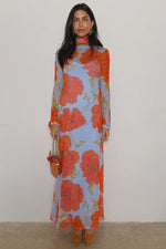 Never Fully Dressed Blue Poppy Aria Mesh Dress