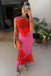 Never Fully Dressed Pink Poppy Sleeveless Mesh Dress - Pink Poppy