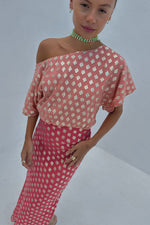 Never Fully Dressed Tilly Dress - Pink/Red Jacquard