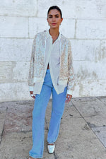 Never Fully Dressed Sequin Bomber - Silver