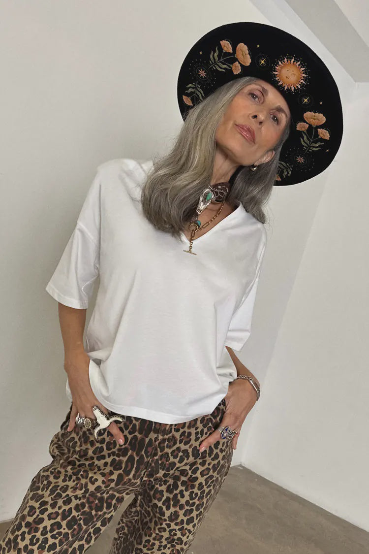Never Fully Dressed T-Shirt With Shoulder Pads - White