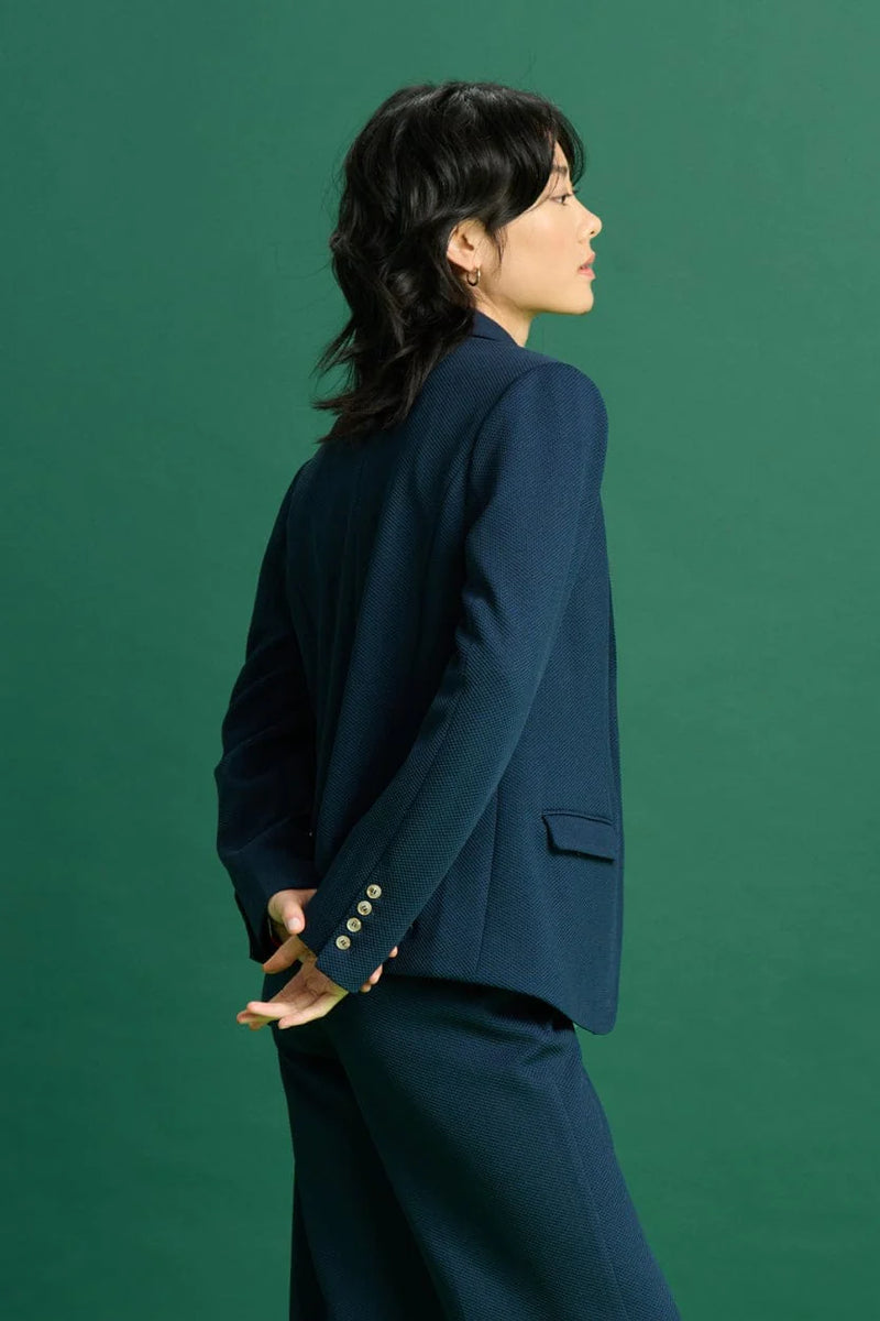 Pom Amsterdam Waffle Blazer - Eternal Blue