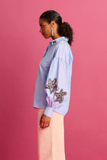 Pom Amsterdam Maxime Blouse - Ice Blue
