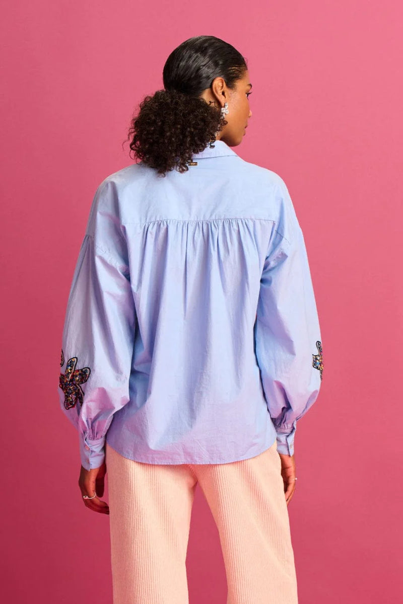 Pom Amsterdam Maxime Blouse - Ice Blue