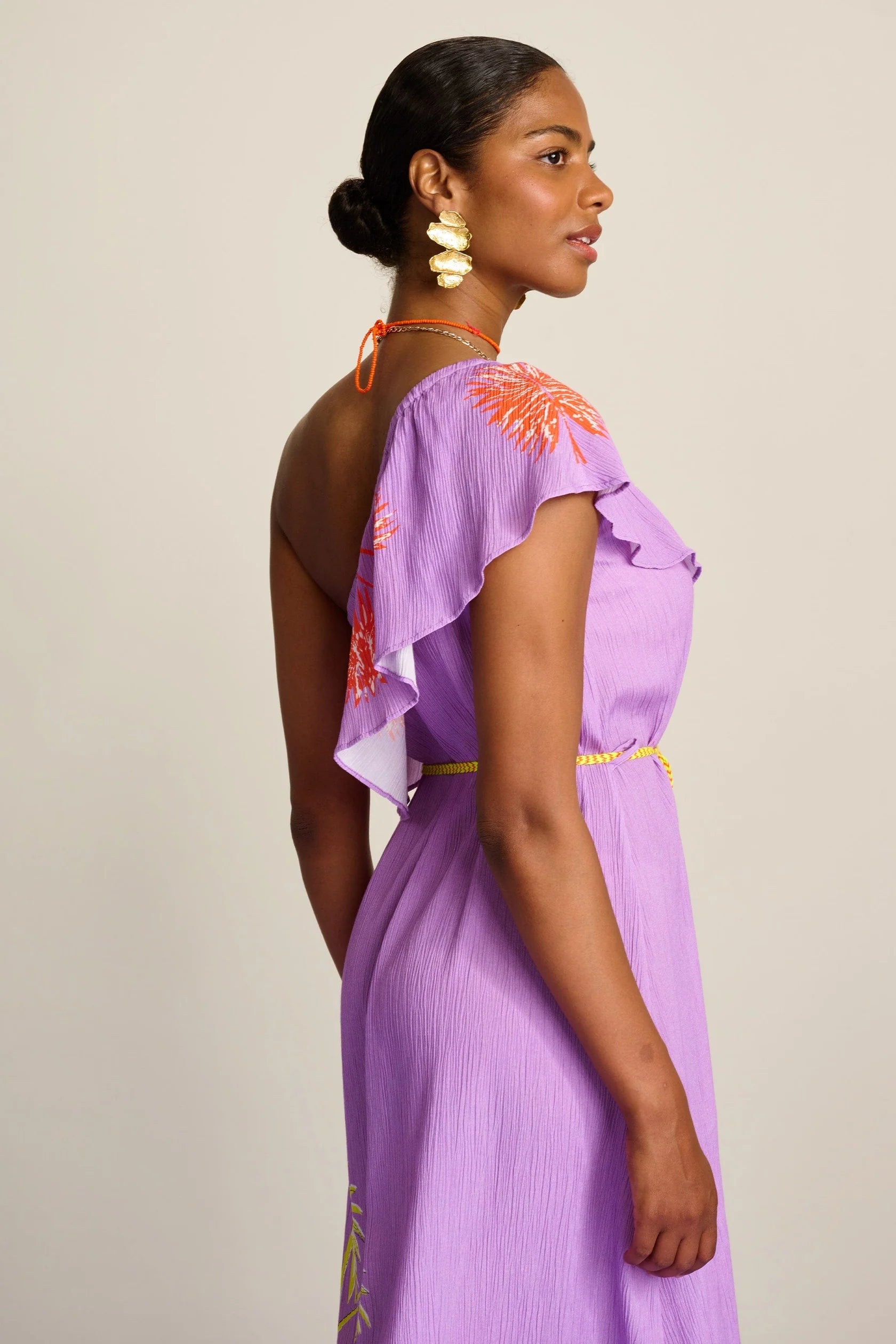 Pom Amsterdam Lilac Flower Dress - Purple Lulu&M Pom Amsterdam Lilac Flower Dress - Purple Lulu&M
