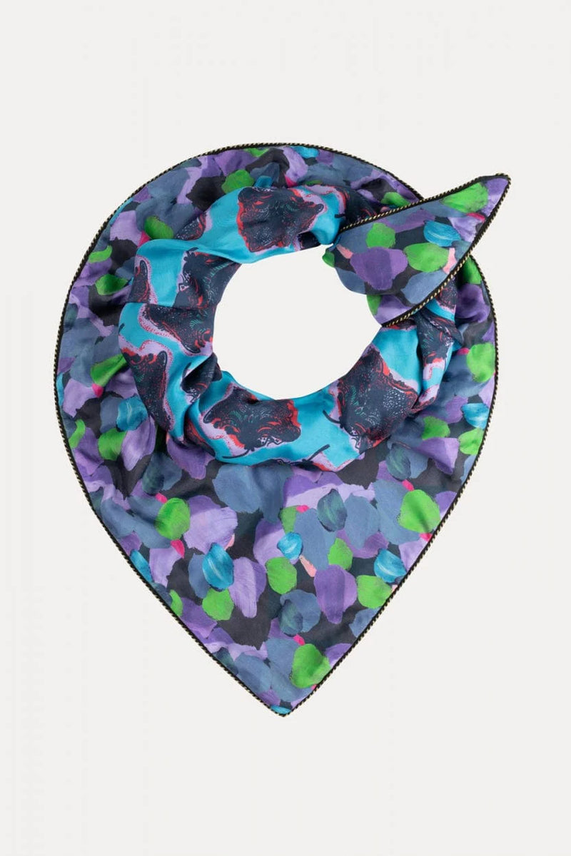 Pom Amsterdam Shawl - Double Flower Pop Blue