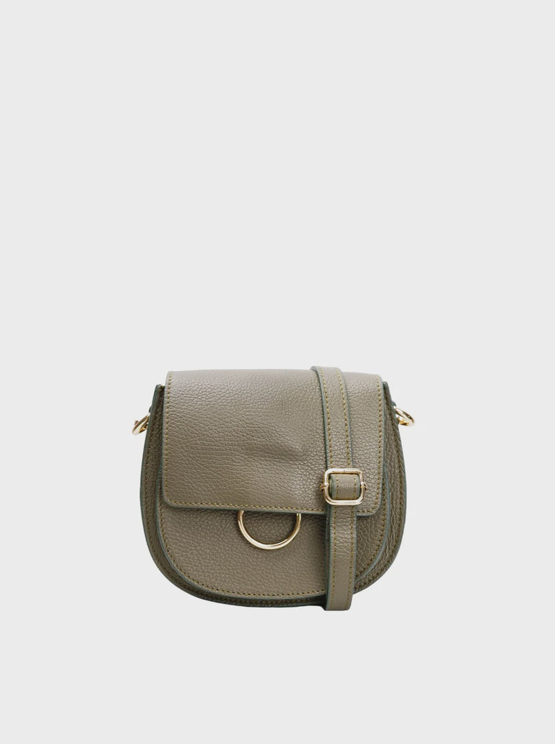 Black Colour Olivia Leather Cross body Bag - Army