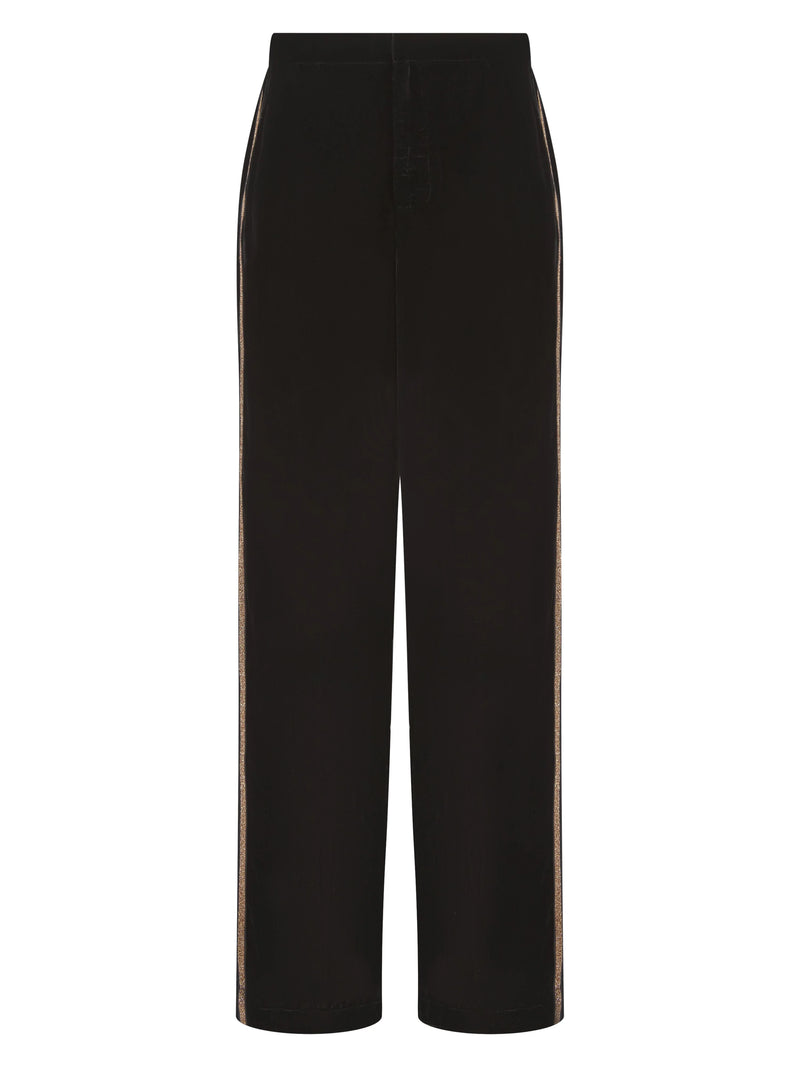 Nooki Phoenix Wide Leg Velvet Trouser - Black