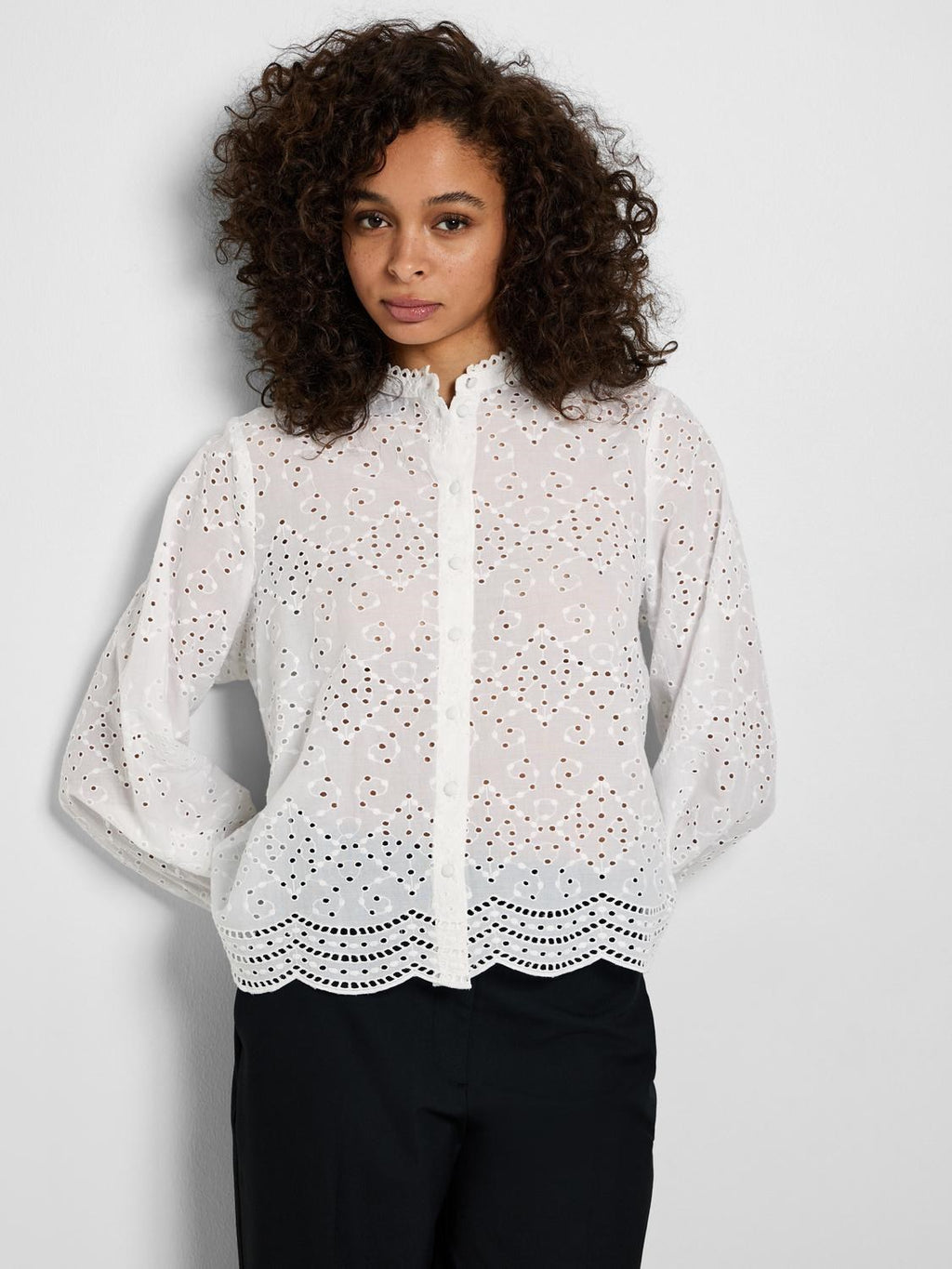 Selected Femme Atiana Broderie Anglaise Shirt - White