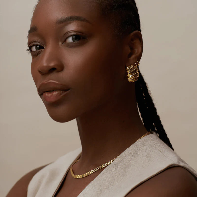 Orelia Flat Box Chain Necklace -Gold