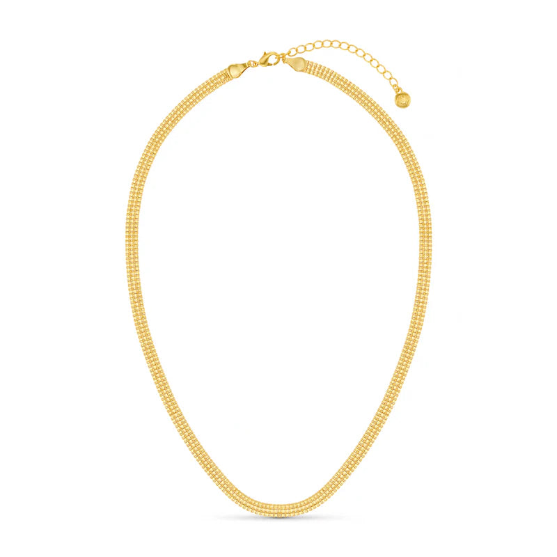 Orelia Flat Box Chain Necklace -Gold