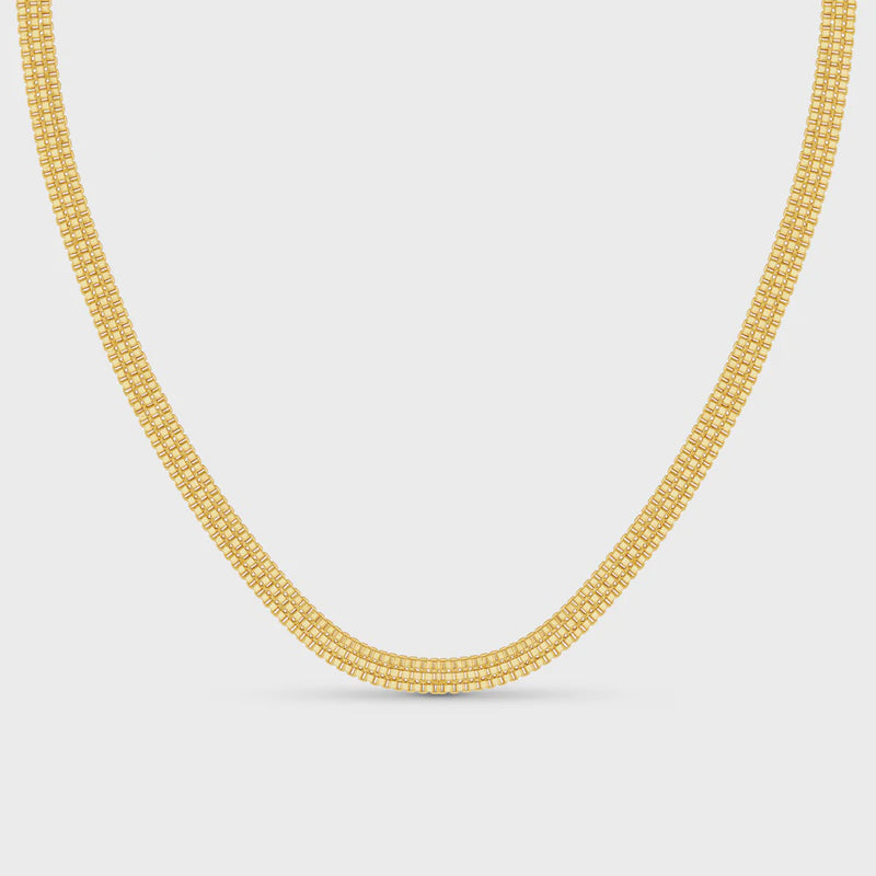 Orelia Flat Box Chain Necklace -Gold