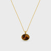 Orelia Semi Precious Tiger's Eye Pendant Necklace - Gold