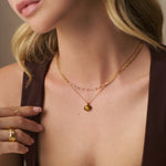 Orelia Semi Precious Tiger's Eye Pendant Necklace - Gold