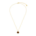 Orelia Semi Precious Tiger's Eye Pendant Necklace - Gold