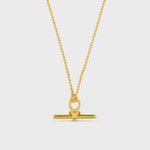 Orelia Dainty T-Bar Knot Necklace - Gold