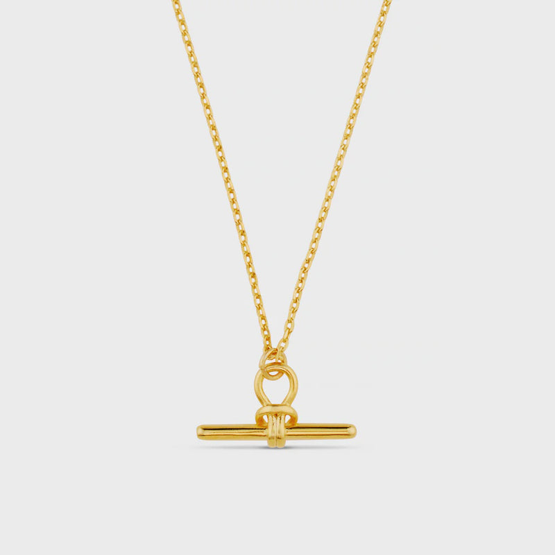 Orelia Dainty T-Bar Knot Necklace - Gold