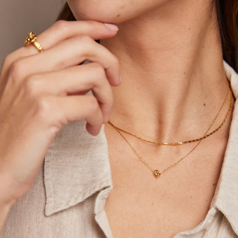 Orelia Mini Knot Fine Collar Necklace - Gold