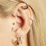 Scream Pretty Sparkling Moon Single Flat Back Earring - Gold