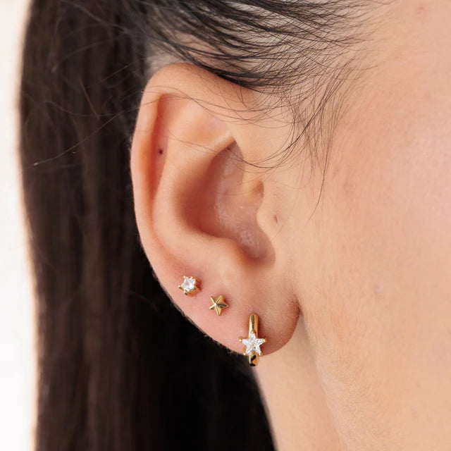 Scream Pretty Sparkling Star Single Flat Back Earring - Gold