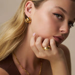 Orelia Interlocking Statement Stud Earrings - Gold