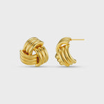 Orelia Interlocking Statement Stud Earrings - Gold