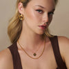 Orelia Statement Open Interlocking Hoop Earrings - Gold