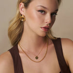Orelia Starburst Coin Spinner Necklace - Gold