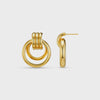 Orelia Statement Open Interlocking Hoop Earrings - Gold
