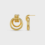 Orelia Statement Open Interlocking Hoop Earrings - Gold