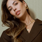 Orelia Statement Open Interlocking Hoop Earrings - Gold