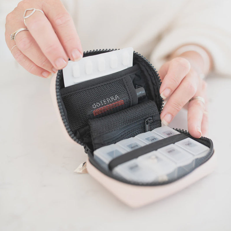 Donna May London Portable Pill Organiser - Blush Pink Faux Leather