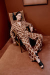 Vivre Lula Trellis Print Shirt - Caramel/Ecru