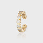 Scream Pretty Bezel Single Ear Cuff With Clear Stones - Gold