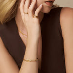 Orelia Fine Wave Bangle - Gold