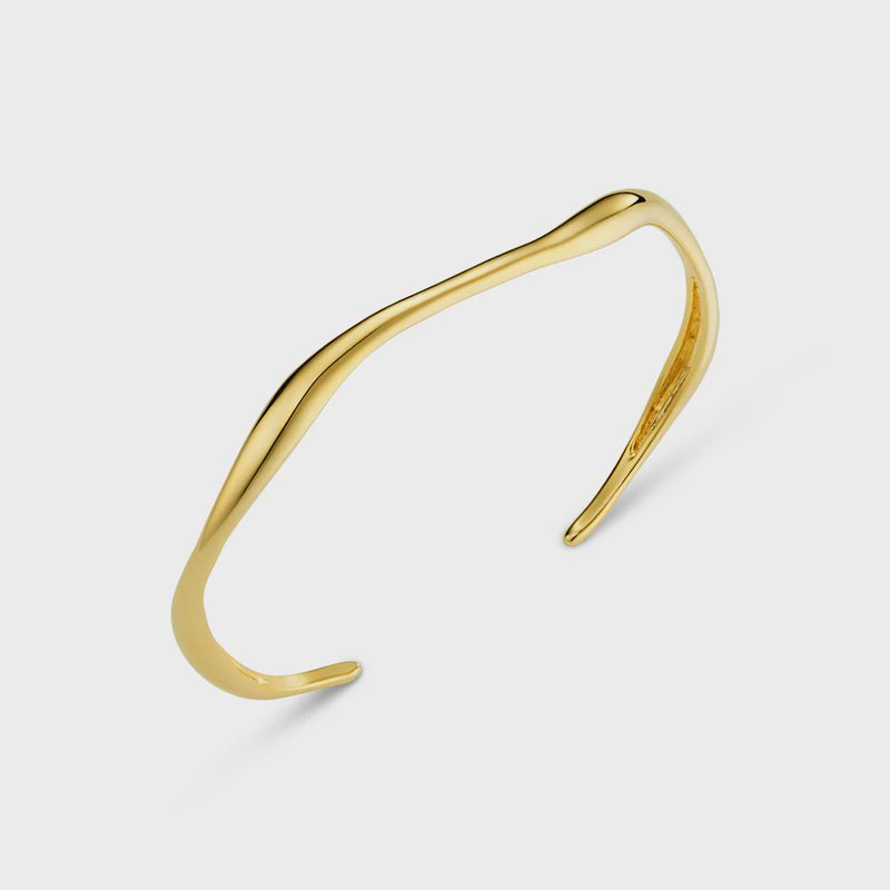 Orelia Fine Wave Bangle - Gold