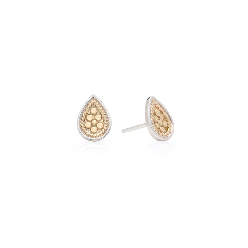 Anna Beck Classic Teardrop Stud Earring - Silver & Gold Mix