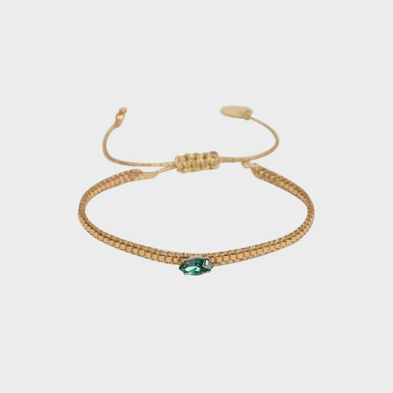 Mishky Diamond Eye Bracelet Gold - Green