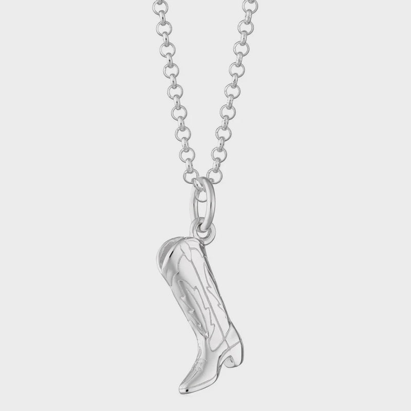 Scream Pretty Cowboy Boot Necklace - Sterling Silver - Standard Chain Length