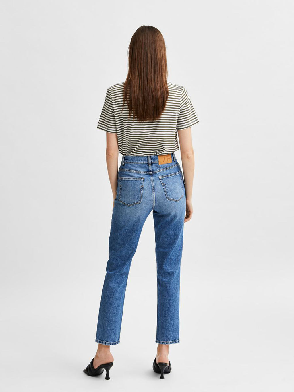 Selected Femme Amy High Waist Slim Jeans - Blue Wash