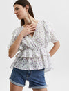 Selected Femme Susy Ruffled Top - Snow White