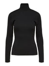 Selected Femme Lydia Roll Neck Top - Black
