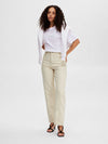 Selected Femme Celina Straight Leg Jeans - Beige Denim