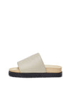 Selected Femme Leather Sliders - Chinchilla