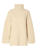 Selected Femme Mary Oversized Knit Roll Neck - Birch